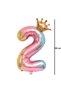 Balloon, Flippy, Gradient Number, 80 cm, , Crown, Number 2 - 6