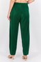 Women Regular Fit Textured Straight Leg Pant, Green - 3