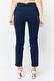 Women Regular Fit Straight Leg Textured Pants, Navy - 4