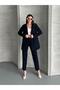 Single Button Navy Blue Double Suit - 6
