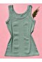 Cotton Striped Report Camisole Fabric Thick Strap Knitted 3-Piece Brown, White, Black T-Shirt Undershirt - 4