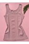 Cotton Combed Camisole Fabric Striped Oval Neck Powder T-Shirt Undershirt - 2