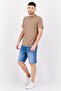 Men Washed Denim Short, Blue - 4