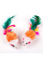 10pcs random colors Cute Mini Soft Fleece False Mouse Cat Toys Colorful Feather Funny Playing Traini - 5