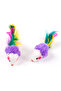 10pcs random colors Cute Mini Soft Fleece False Mouse Cat Toys Colorful Feather Funny Playing Traini - 4