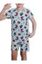 Boy's 100% Cotton White Sea Themed Short Sleeve Shorts Pajama Set - 5