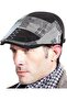 Italian Style Men's Cap Hat Canvas Asymmetrical Model Adjustable Anti-Sweat Men's Black - 3