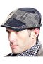 Italian Style Men's Cap Hat Canvas Asymmetrical Model Adjustable Anti-Sweat Men's Navy Blue - 2