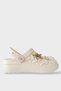 Women's Stoned Comfort Lightweight High Sole Summer Sandals Slippers Cream