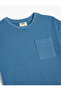Oversize Basic T-Shirt Short Sleeve Crew Neck Textured Pocket Detail Cotton - 3