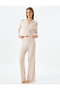 Soft Textured Hooded Knitted Crop Pajama Top - 2