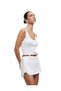 Gabardine Fabric Belted Mini Short Skirt - 2