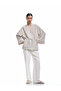 Long Sleeve Pocketed Double Breasted Kimono with Lace up Detail at Waist - 2
