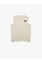 Crew Neck Sleeveless Ribbed Cotton Undershirt