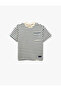 Short Sleeve Crew Neck Cotton Oversize Striped T-Shirt