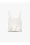 Sleeveless Thick Strap Square Neck Zipper Blouse - 4