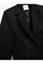 Long Sleeve Flap Pocket Double Breasted Blazer Jacket - 5
