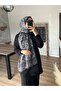شال أسود ناعم منقوش على الطراز العرقي القديم - 5