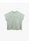 Viscose Fabric Stitching Detailed Short Sleeve Crew Neck T-Shirt - 3