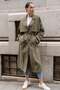 Women's Raglan Sleeve Waist-Tied Double-Breasted Collar Trench Coat - 6