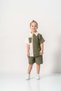 Muslin Fabric Cotton Summer Shorts Boy's Suit M00733 Green - 4