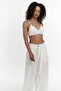 Paros Belt Detail Ecru Palazzo Trousers - 3