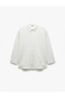 Cotton Linen Blended Long Sleeve Classic Collar Oversize Shirt - 3