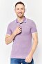 Men Regular Fit Heather Short Sleeves Polo Shirt, Purple
