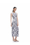 Abstract Pattern Sleeveless Crew Neck Midi Pencil Dress - 2