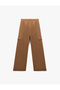 Regular Waist Cargo Pocket Long Straight Loose Wide Leg Satin Trousers - 4