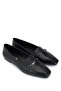 Women's Genuine Leather Black Leather Loafer Shoes - 2