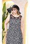 Black Lace Collar Floral Print Plus Size Dress - 3