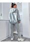 طقم بدلة رياضية Happiness Sweatshirt Jogger - غطاء رأس كبير الحجم مطبوع باللون الرمادي - 2