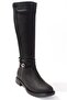 Dza07-43621911 Black Daily Stretch Flat Heel Women's Boots