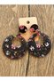 Colorful Wood Carved Bohemian Style Earrings