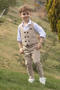 Beige Buttoned Vest and Bow Tie Shirt and Boy's 4-Piece Suit 20545
