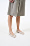 Lessie Beige Genuine Leather Women's Ballerinas - 2