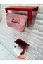 Metal Red Set of 2 30cm Towel Rack and Toilet Paper Hanger - 2