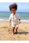 Shorts Cream Linen Button-Front Salopet + Short Sleeve Shirt + Rope