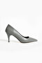 Gray Vegan Leather Stiletto |   Thin Heel, Pointed Toe, Elegant Women's Shoes, Special Day & Event Elegance - 4