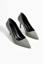 Gray Vegan Leather Stiletto |   Thin Heel, Pointed Toe, Elegant Women's Shoes, Special Day & Event Elegance - 5