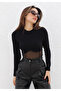Judge Collar Diver Fabric Belly Part Transparent Tulle Blouse - 3