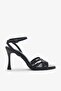 Lothus Black Genuine Leather Women's Heeled Shoes