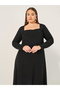 Plus Size Square Neck A-Line Maxi Dress - 3