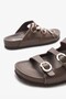 Melia Brown Genuine Leather Women's Slippers - 5