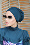 Shirred Sea Pool Cap R-1001 Petrol01 - 3