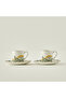 Set of 2 Coffee Cups Lily Porcelain Green (90 Cc)