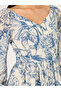 Floral Print Long Sleeves A-Line Maxi Dress - 4