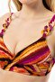 4627 Orange Patterned Purple Gathering Bikini Set - 2