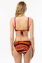 4627 Orange Patterned Purple Gathering Bikini Set - 3